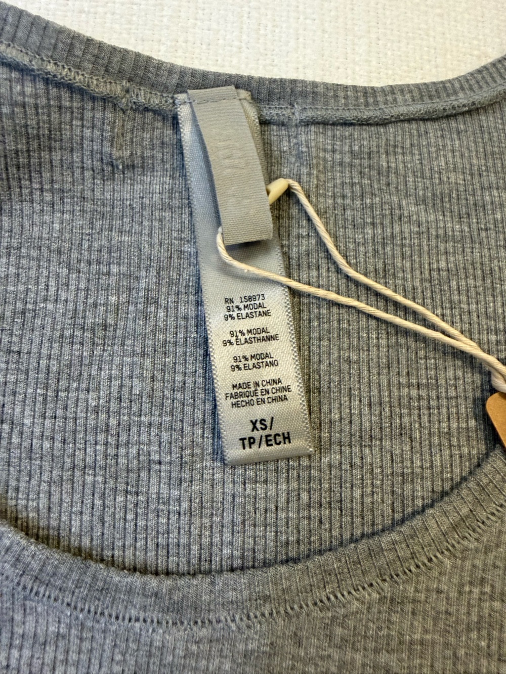 SKIMS Ribbed Tank Top in Heather Gray - Picture 2 of 4